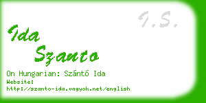 ida szanto business card