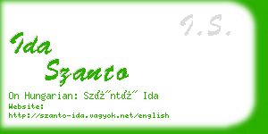 ida szanto business card